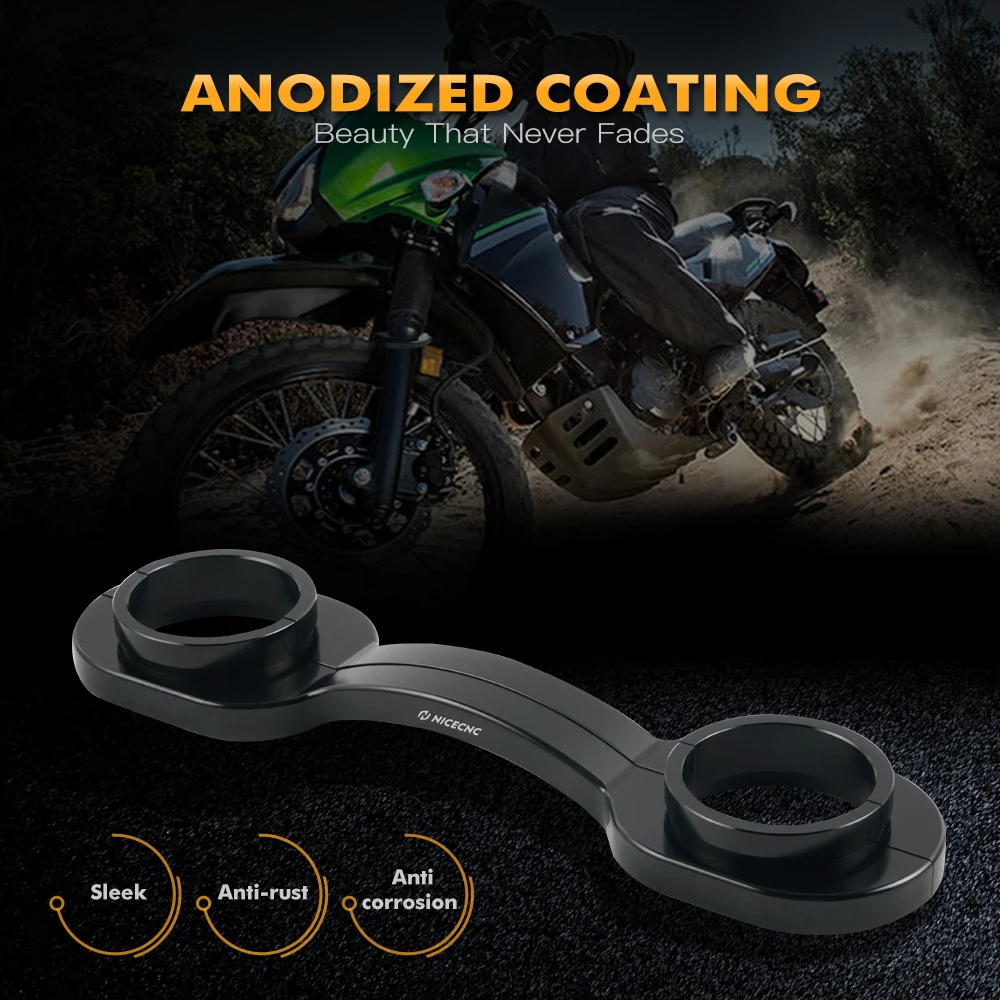 NiceCNC Motorrad-Vorderradgabelstrebe für Kawasaki KLR650 KLR 650 2008–2022, 2023 2024, Aluminiumhalterung, Gabelstrebe, Gabelstabilisator – Detail 8