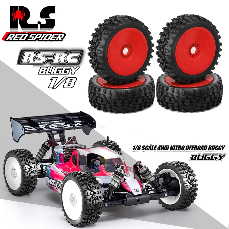 AIMROCK 4 Unidades 18 RC Buggy Paddle Neum&aacute;ticos Hexagonales 0.669 In Ruedas Para Traxxas Arrma Typhon 3s 6s Losi Hpi Redcat Nieve Arena Desierto