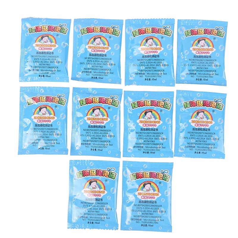 100ml 10 bag New Concentrate Bubbles Liquid Soap Water Bubble Gun Accessories Soap Bubble Liquid Bubble Refills 5