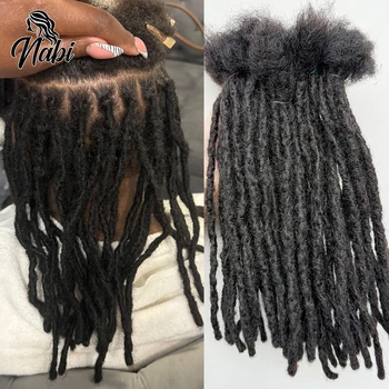 Interlocs 0.6cm Dreadlocks in Capelli Umani Remy, Soft Locs Testurizzati Fatti a Mano, Extension di Capelli Umani Remy