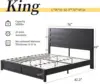 Farmhouse King Bed Frame with 49" Tall Headboard/Unique Wooden Platform Bed/Base with Noise-Free Hidden Metal Bed Frame/Black 2