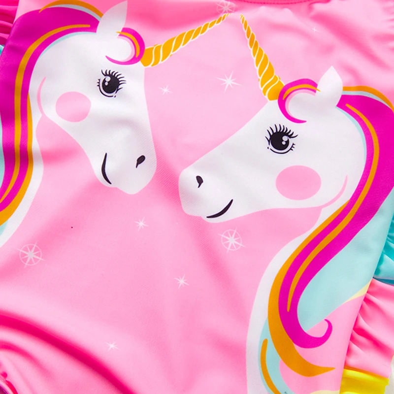 Girls Unicorn Swimsuit One-Piece Summer Backless Bathing Suits unicorn swimsuit