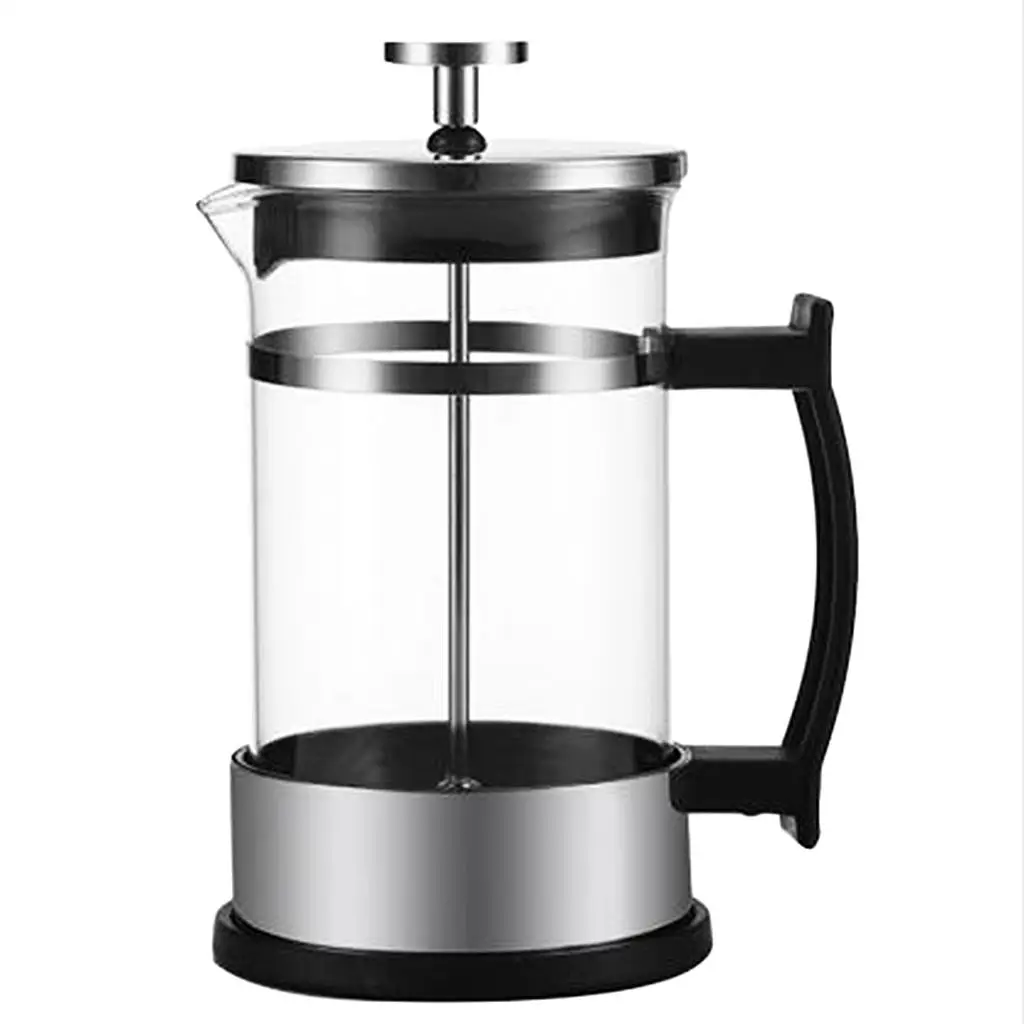 Stainless Glass French Press Espresso Coffee Maker Carafe 350ml 12oz Silver