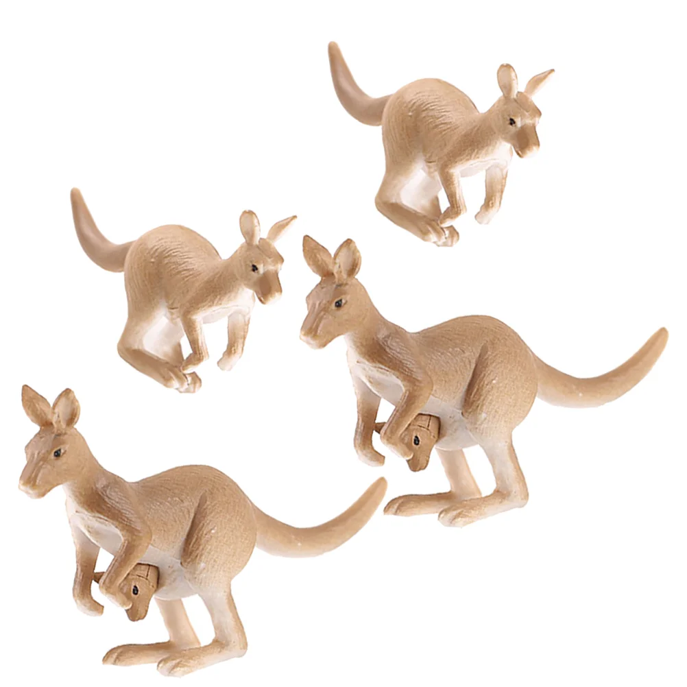 

4Pcs Miniature Kangaroo Statue Tiny Animal Statue Ornament for Micro Landscape
