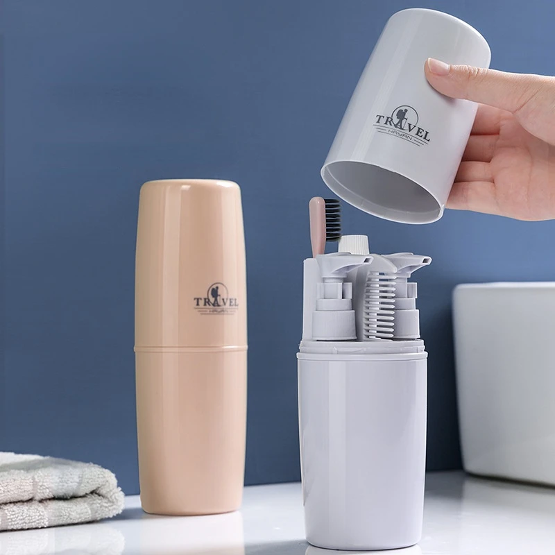 ETRAVEL 4/6 in1 Travel Wash Cup Travel Toothbrush Box shampoo bottle