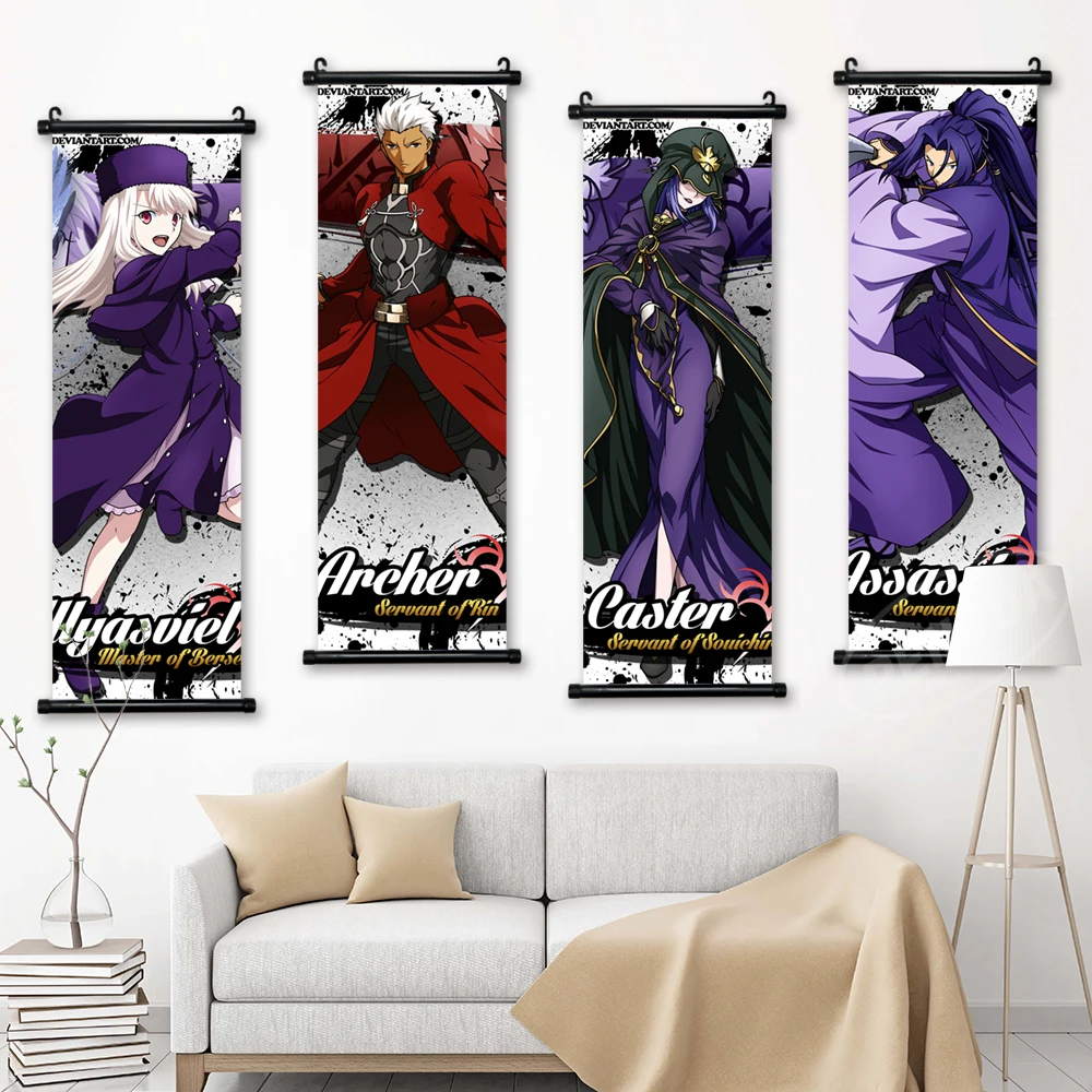 Altria Pendragon Wall Art Canvas Fate Stay Night Pictures Poster Scroll Hanging Painting Anime Print Decorazione Della Casa Soggiorno