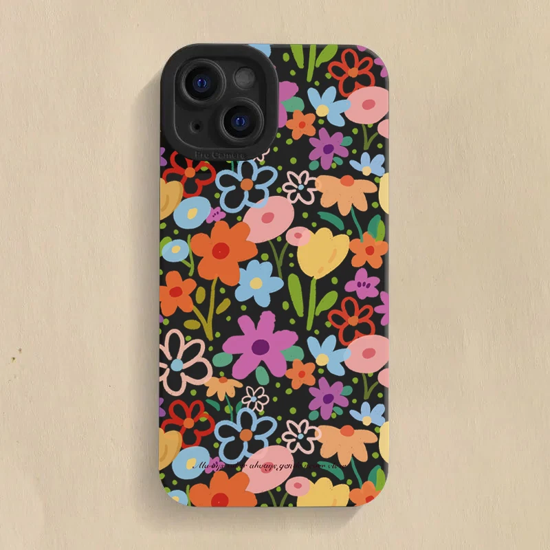 Vibrant Rainbow Floral Pattern Phone Case Cover
