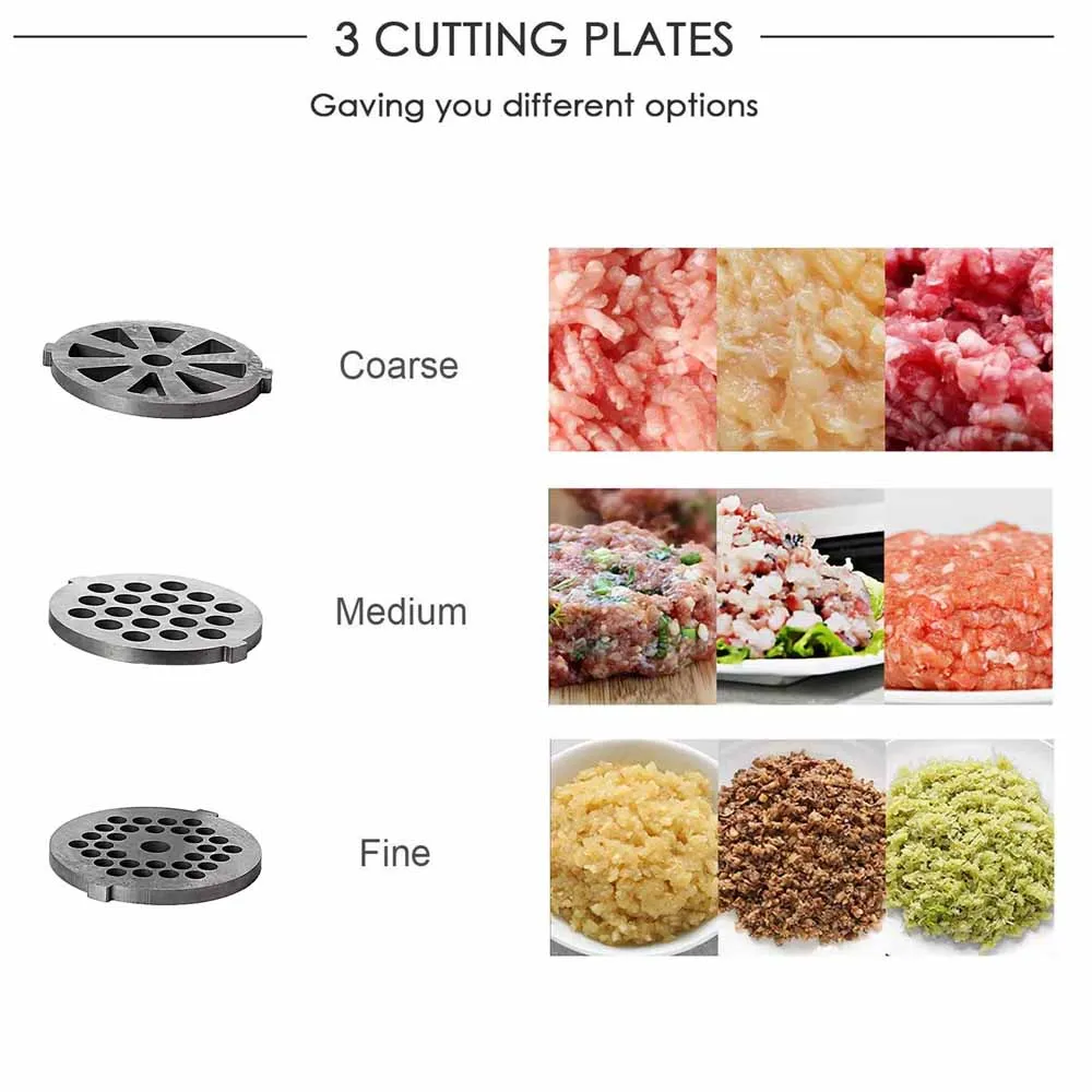 Heavy Duty 3000 Watts Powerful Meat Grinder Mincer Sausage Maker Filler Food Processors Kitchen Mincing Machine White 3