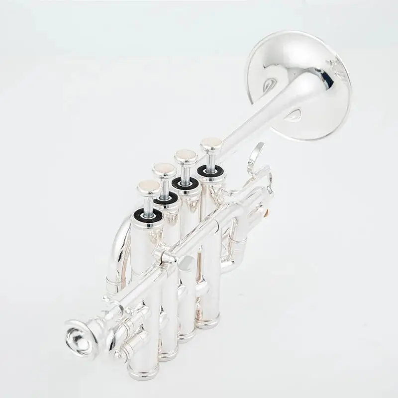 Professional High trumpet Bb Piccolo Trumpet Brass Gold Silver Lacquer Surface Trumpet High Quality Monel Piston