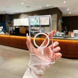 Luxury Transparent Acrylic Shockproof Magnetic Charging Case for Huawei P40 Pro (Clear)