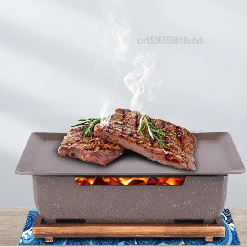 Barbecue Forno Quadrato Barbecue Forno Famiglia Barbecue Piastra Yakitori Grill Antiaderente Barbecue Pentola Maifanshi Barbecue Giapponese Forno