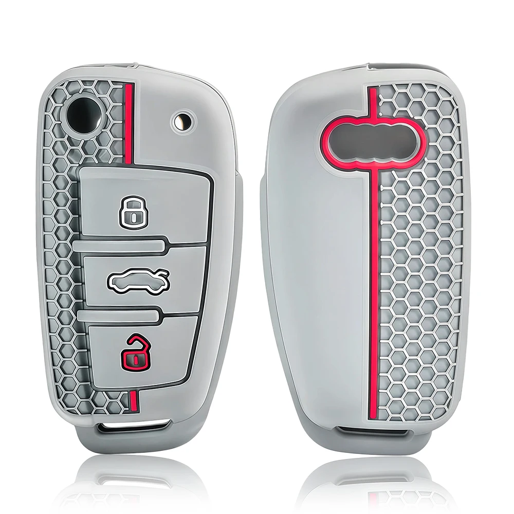 1 Pcs Silicone Car Key Fob Cover For Audi A1 A3 A6 C5 C6 Q3 Q2 Q7 TT TTS R8 S3 S6 RS3 RS6 A4