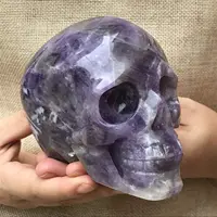 Natural Dreamy Amethyst Energy Crystal Skull Specimen Reiki Healing Gift Room Decoration 1