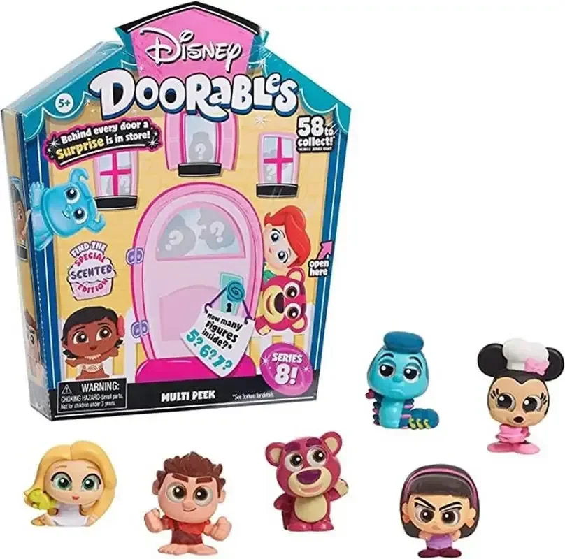 Disney Doorables Princess Stitch Villain Blind Box Toy Open Door Series Action Figure Cartoon Classic Character Oxeye Mini Toys