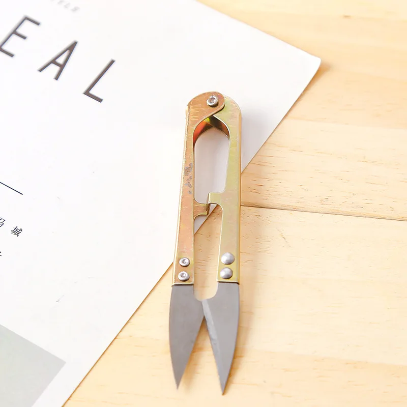 1Pcs New Useful Stainless Steel Stitch U-Shape Use Scissors Cut Fishing Line Trimming Nipper Essential Cross Accessories 4