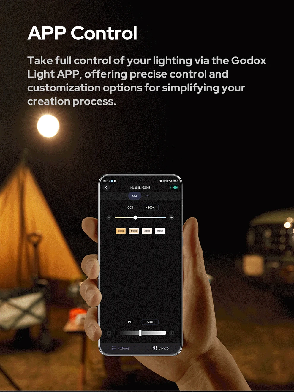 ML60II BI portable handheld fill light with adjustable color temperature externa