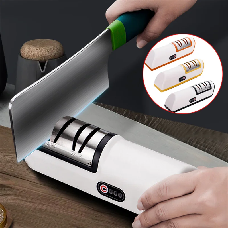 

2023 New Electric Knife Sharpener Professional Multi-function Diamond Knife Kitchen Chef Knives Damascus Knives Sharpener