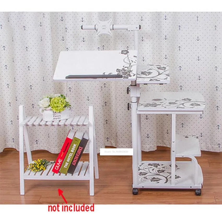 Adjustable Lifting Standing Laptop Desk, Portable Computer Table, Removable Storage, Small Side Table, Mini Sofa Cabinet