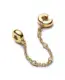 Pandora Gold-Plated Triple Clear Stone Safety Chain Charm - View 3
