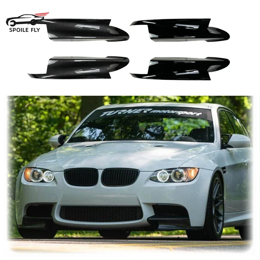 

2Pcs For BMW 3 series E90 E92 M3 Only 2006-2013 Car Front Bumper Lip Spoiler Glossy Black Or Carbon Fiber Look Body Kit