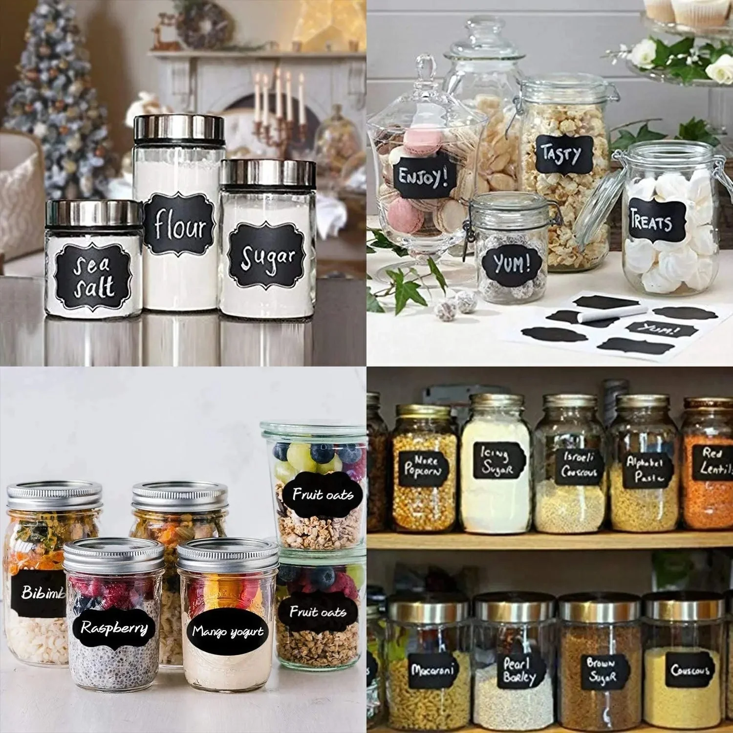 20Pcs Round Blackboard Sticker Labels Chalkboard Kitchen Spice Label Stickers Home Bottles Tags Erasable Marker Pen self adhesive stickers