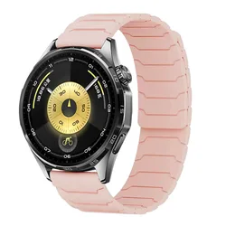Magnetic Silicone Sport Watch Strap, 22mm & 20mm - 1PCS 22MM (A - Pink)