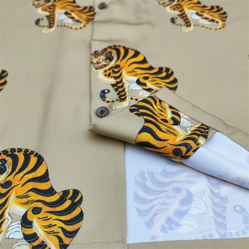 High Quality WACKO MARIA Print Tiger Totem Shirt Summer Casual Short Sleeve Shirt Mens Womens Hawaii Shirt Tops 6