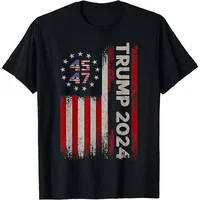 Trump 2024 T Shirt 45 47 President America Flag Graphic T Shirts Mens Clothing T-shirt Fashion Streetwear Casual Women Tops Tee 1