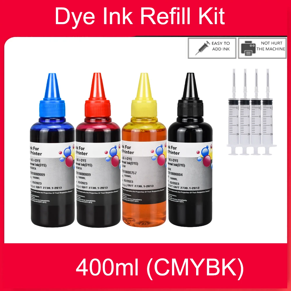 Einkshop 400Ml Refill Dye Ink Kit Per Hp 903 904 905 Cartuccia Di Inchiostro Ciss Per Hp Officejet 6950 6956 Hp Officejet Pro 6960 6970