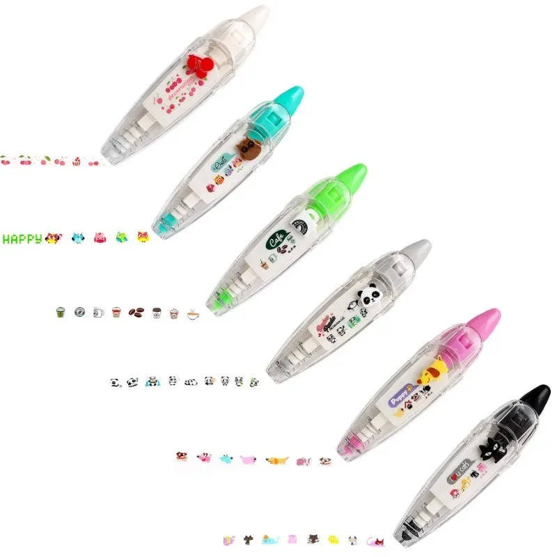 Cartoon Correction Tape Press Type Stickers for Scrapbooking Greeting Card Decor Students Rewards correction tape correction supplies