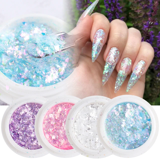 8 Colors Opal Nail Glitter Aurora Holographic Flakes Mermaid Shinny Sequins  For Nail Art Design Japanese Style Manicure CH1857 - AliExpress