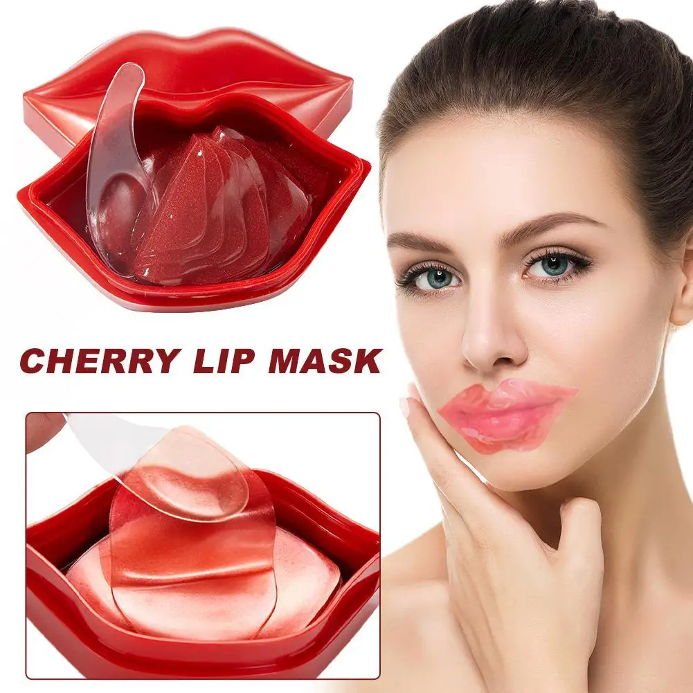 

20Pcs Red Collagen Lip Mask Crystal Lip Pads For Moisturizing Anti-Wrinkle Anti-Aging Firms And Hydrates Lips Skin Care Dry Lips