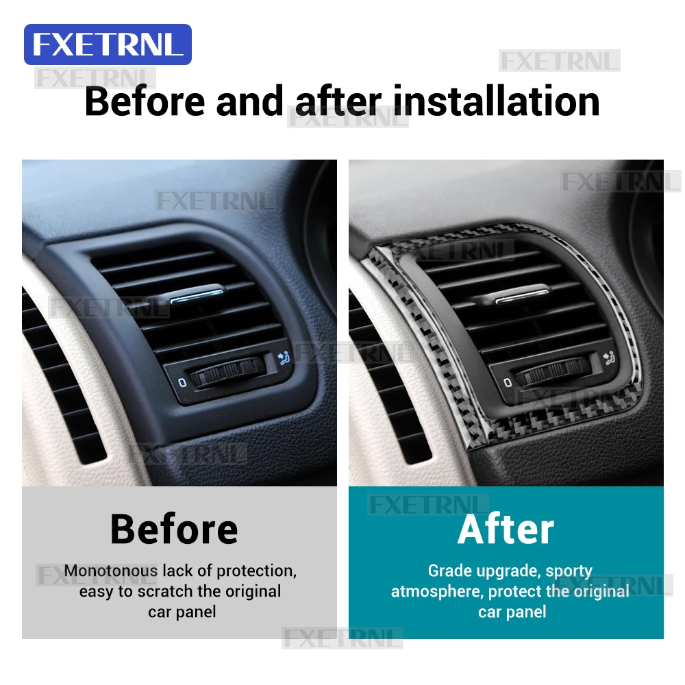 소프트 카본 파이버 스티커 스코다 파비아 2 MK2 5J 2007 2008 2009 2010 2011 2012 2013 2014 LHD RHD 차량용 에어 아웃렛 프레임 트림