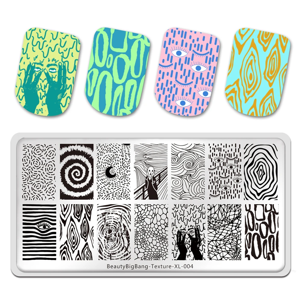 BeautyBigBang Geometry Nail Stamping Plates New Animals Bear Character Design Fairy Tales Nail Art Stamps Texture XL-004 3