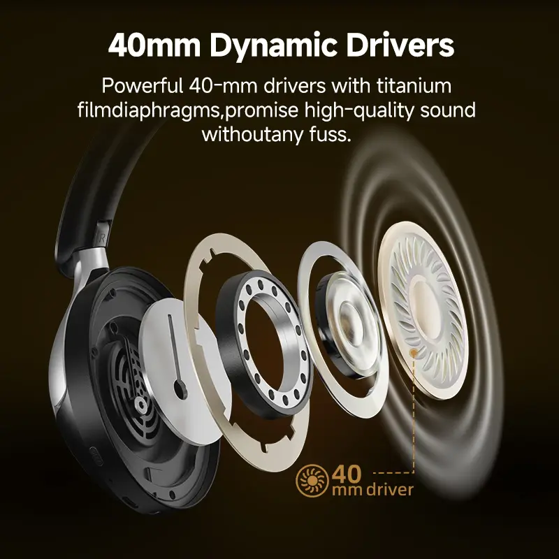 QCY H3 Pro ANC Wireless Headphone Hi-Res Spatial Audio Earphone with LDAC 50dB Noise Canceling Over Ear Headset Dual Connection - Image 5