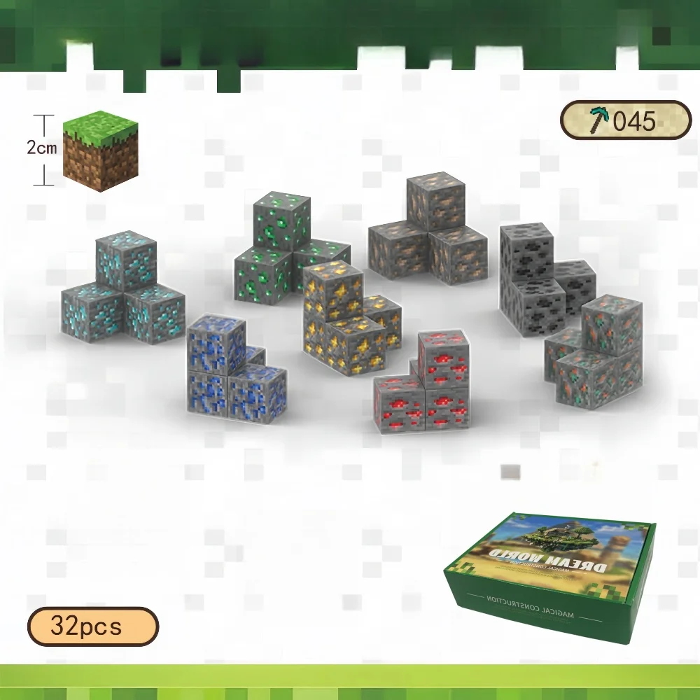 Magnetic Blocks-Build Mine Magnet Cube Set for Boys & Girls Age 3+,Sensory Toys for Puzzle Education Gifts Construction Toys