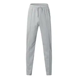 Men Sports Suit Men's Waffle Texture Sportswear Set Casual Tops with Zipper Placket Elastic Waist Drawstring Pants Zipper Half