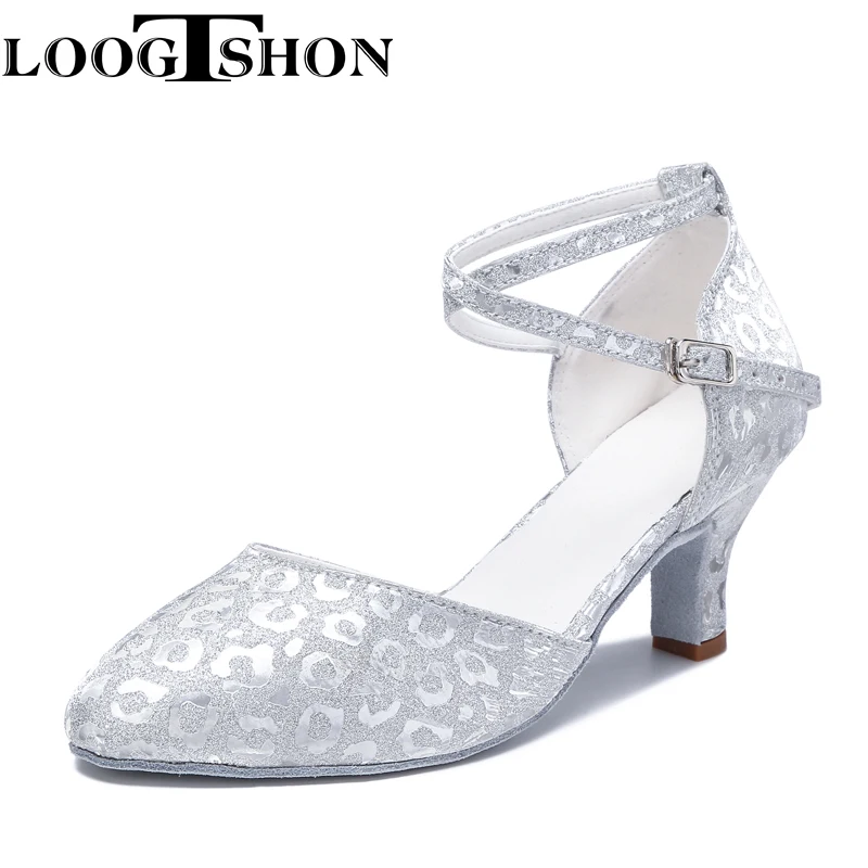 

Loogtshon Pearl Professional Latin Dance Heel 9CM Black Lady Dance Shoes Soft Samba Rumba Cha Cha Dancing Shoes