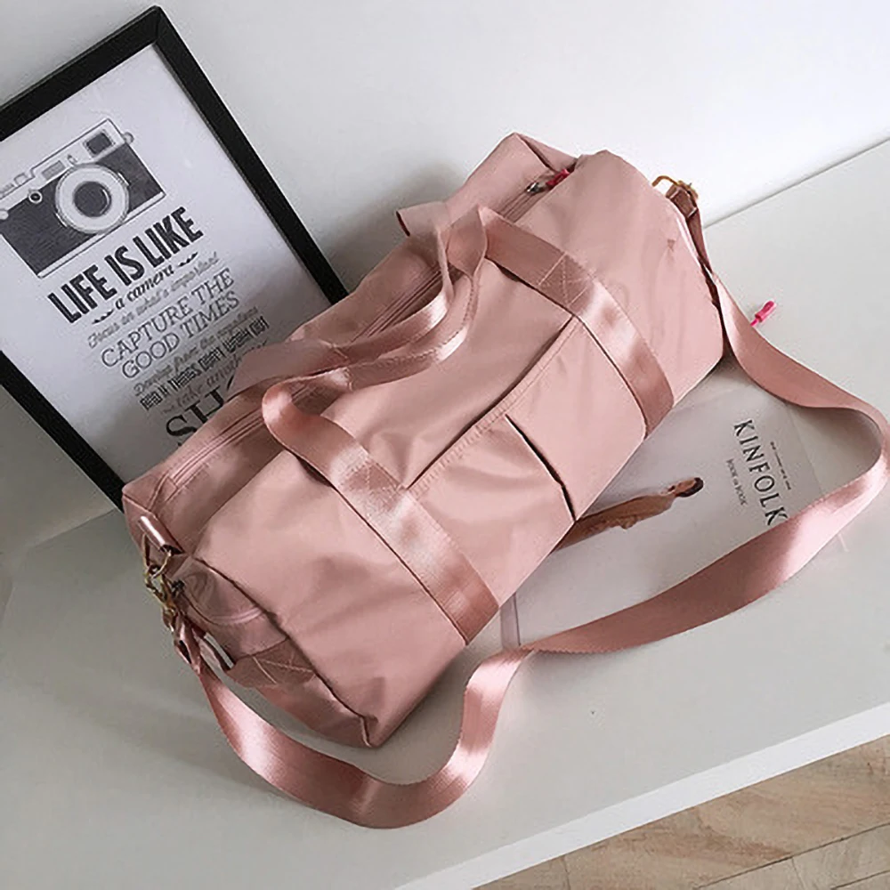 

Sports Fitness Bags Outdoor Travel Handbag Yoga Nylon With Shoes Compartment Shoulder Diagonal Portable Foldable Luggage Pack