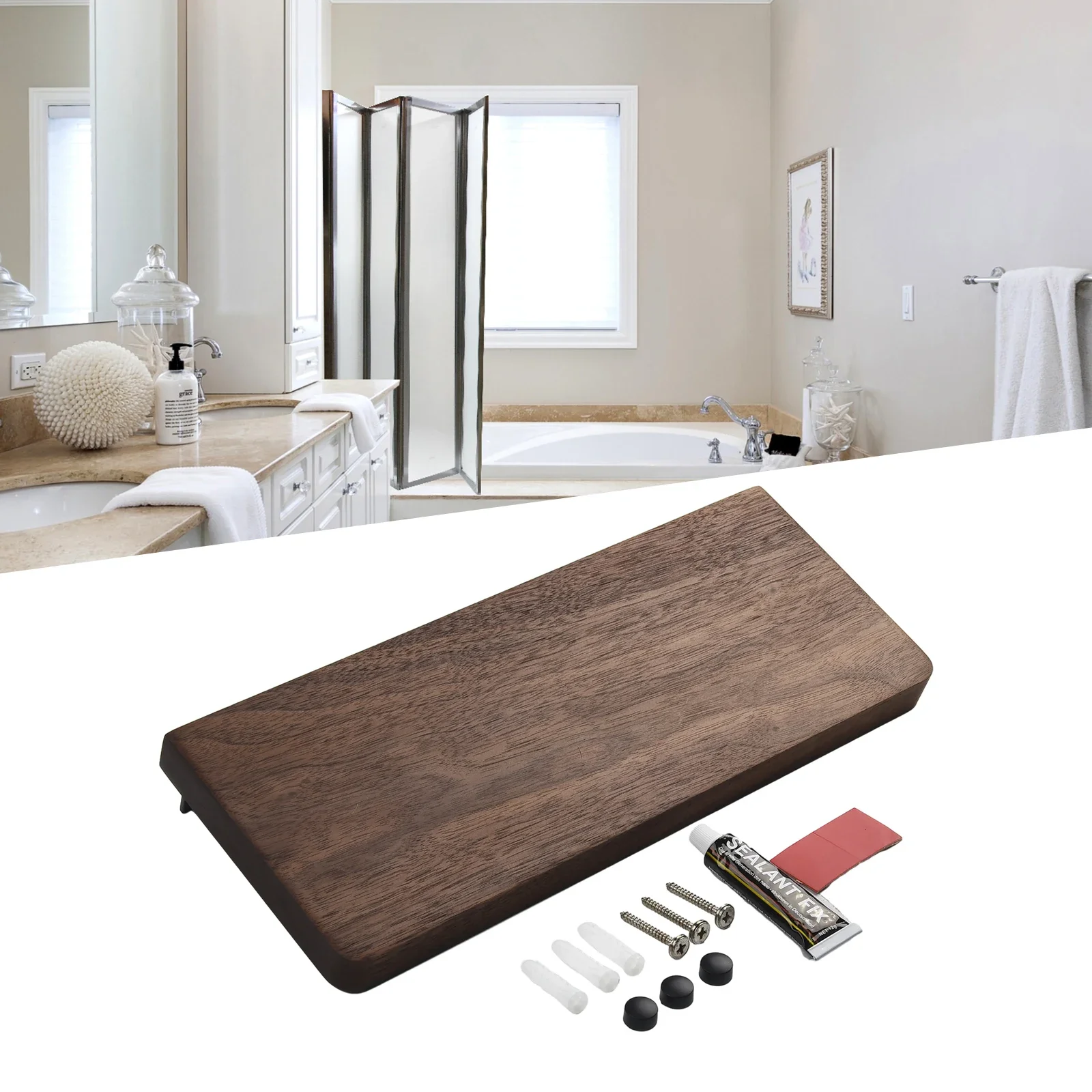 

Walnut Shelf Storage Rack Rustic Wood Sturdy 30*12*5cm Ample Storage Brown Easy Assembly Heavy-duty Wall Mounted
