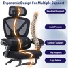 Ergonomic Office Chair, Home Office Desk Chairs with Foot Rest,High-Back Mesh Computer Desk Chair with Adjustable Lumbar Support 6