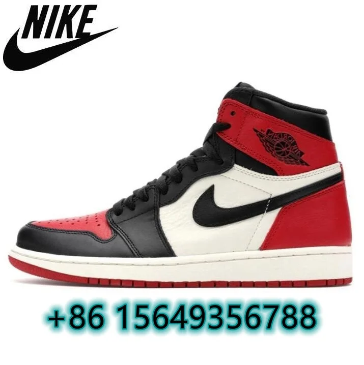 Originale Nike Air Jordan 1 High OG Bred Toe Chicago Banned senza paura  scarpe da basket reali taglia PY 36-44 - AliExpress