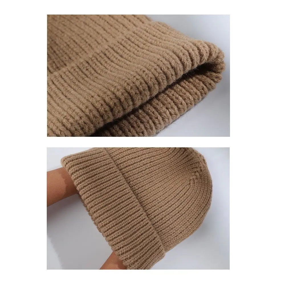 Solid Color Hip Hop Unisex Female Beanies Winter Warm Hats for Women Casual Stacking Knitted Bonnet Caps Men Hats