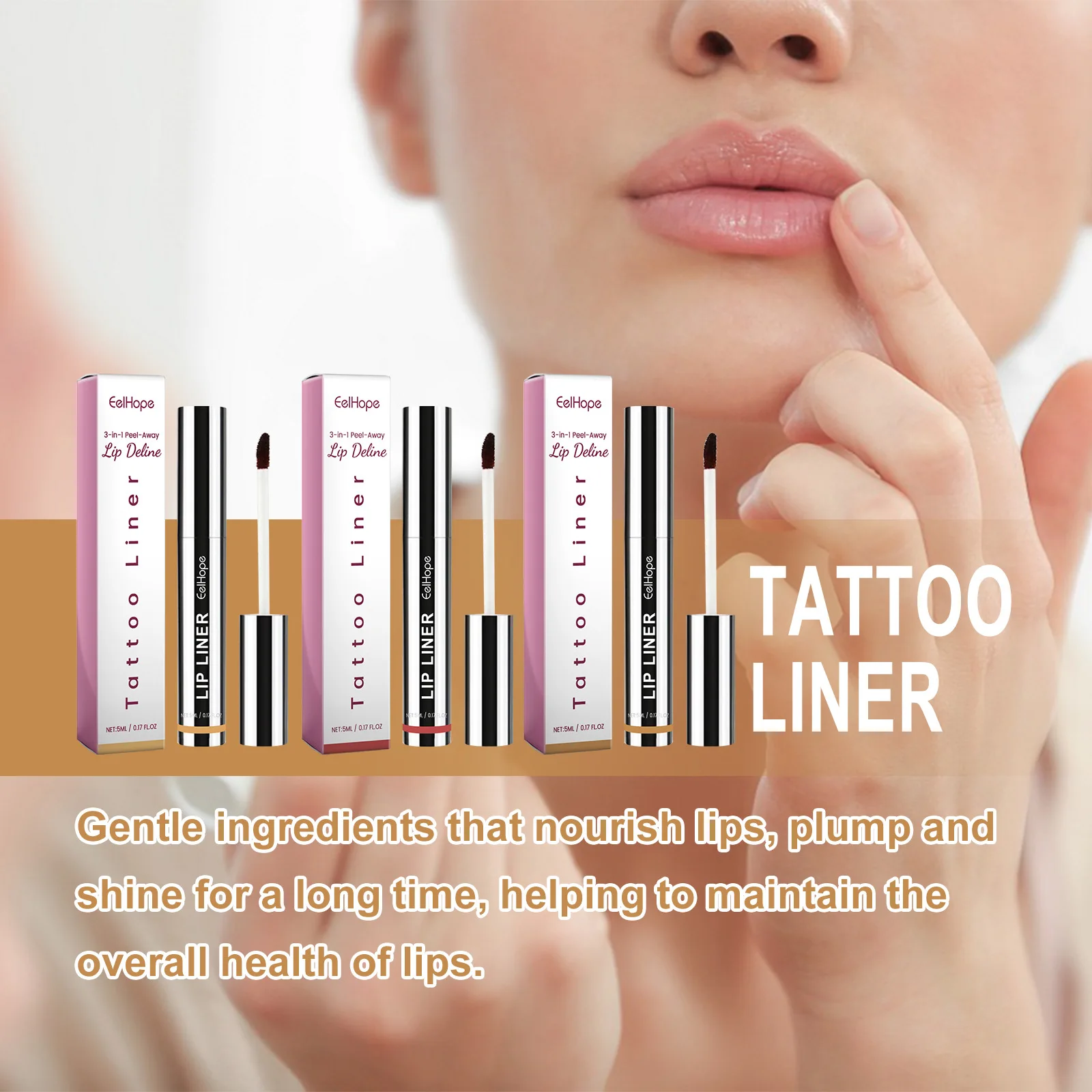 3 Colors Peel Off Lip Liner Tattoo Waterproof Long Lasting Lip Gloss Matte Velvet Lip Tint Sexy Red Contour Lips Makeup Cosmetic 6