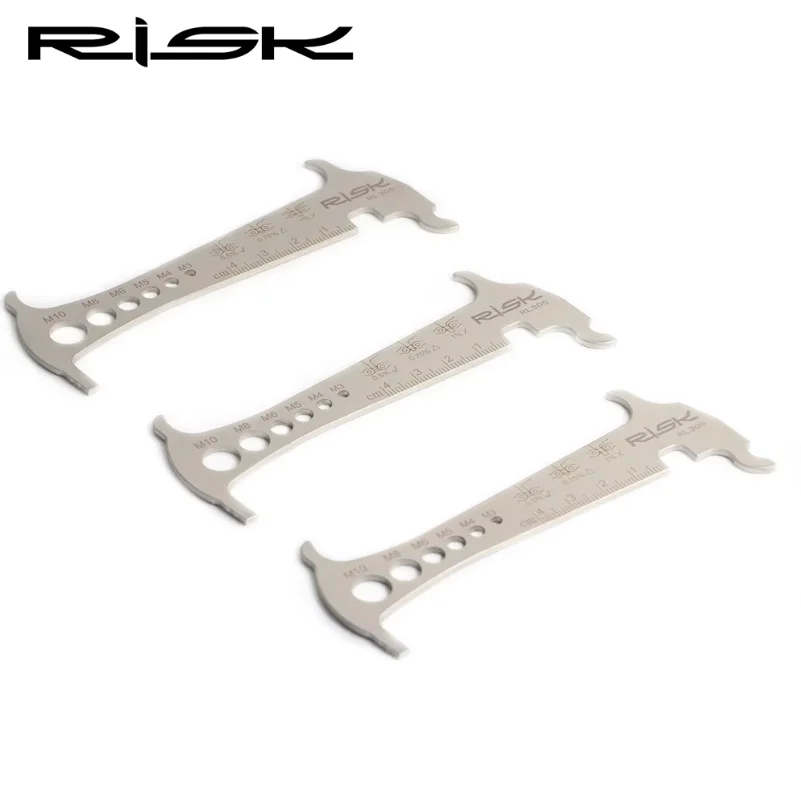 RISK 3 in 1 자전거 체인 체커 스테인레스 스틸 사이클링 볼트 측정 체인 후크 자전거 수리 도구