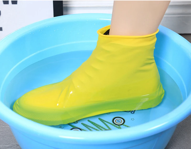 Silikon wasserdichte Schuhabdeckungen S/M/L, wiederverwendbare Nicht-Schlupf-Regenschuhabdeckungen, OverShoes Gummi-Regenstiefel für Regentag im Freien – Detail 14