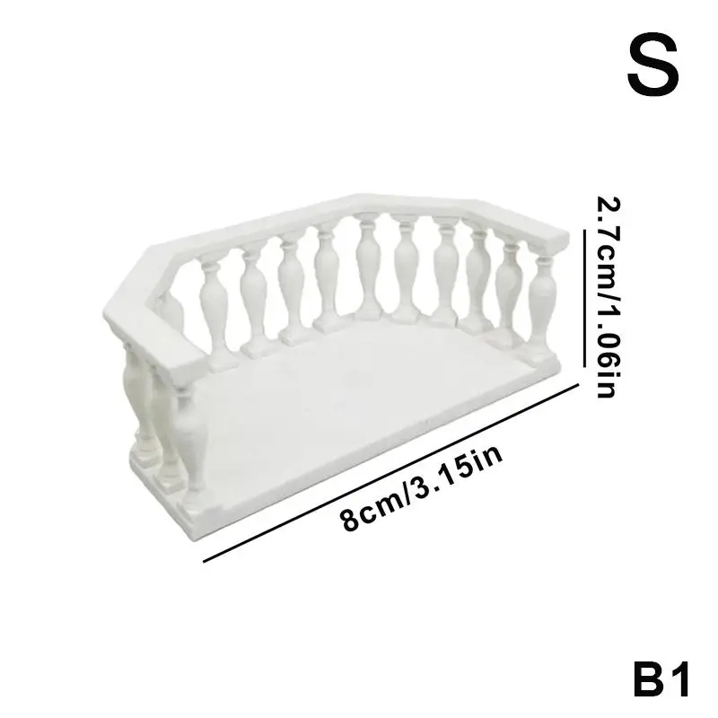 European-Style Miniature Dollhouse Balcony with Railing