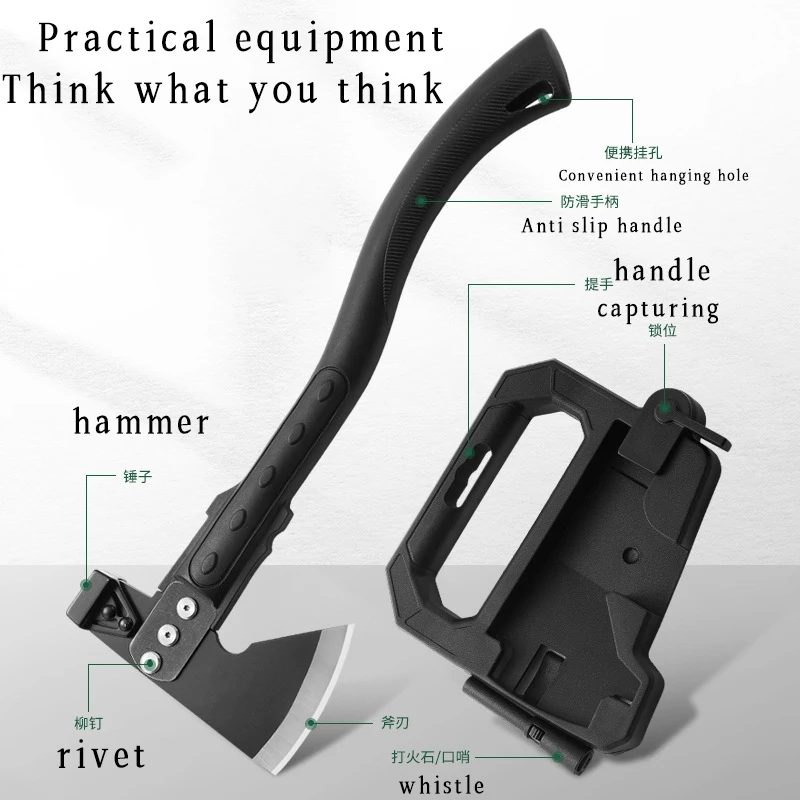 Lifesaving tools, logging and chopping wood, multifunctional outdoor tools, camping and firefighting axes, mountain axes, etc 2
