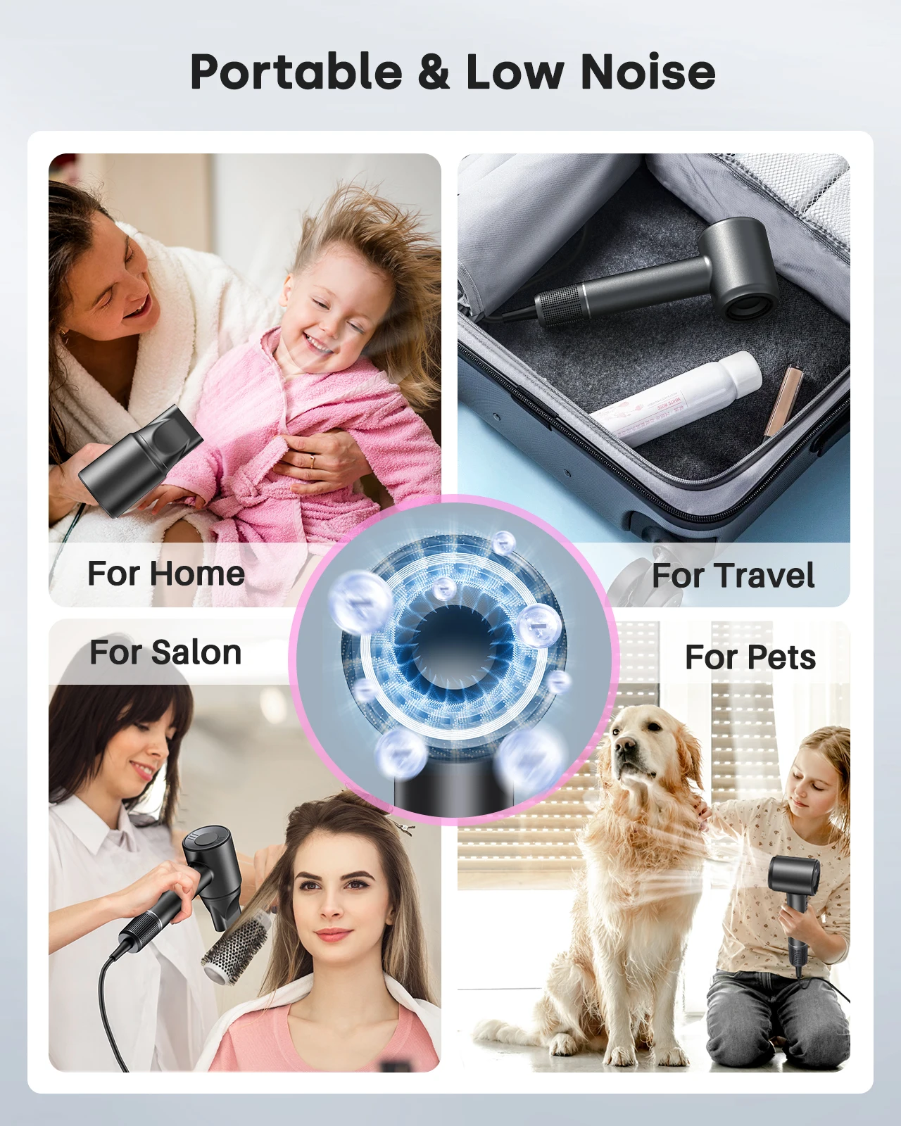 Hair Dryer High-Speed 120000 RPM 500 Million Ions Electric Low Noise, Constant Temperature And Quick Drying For Home Salons 6