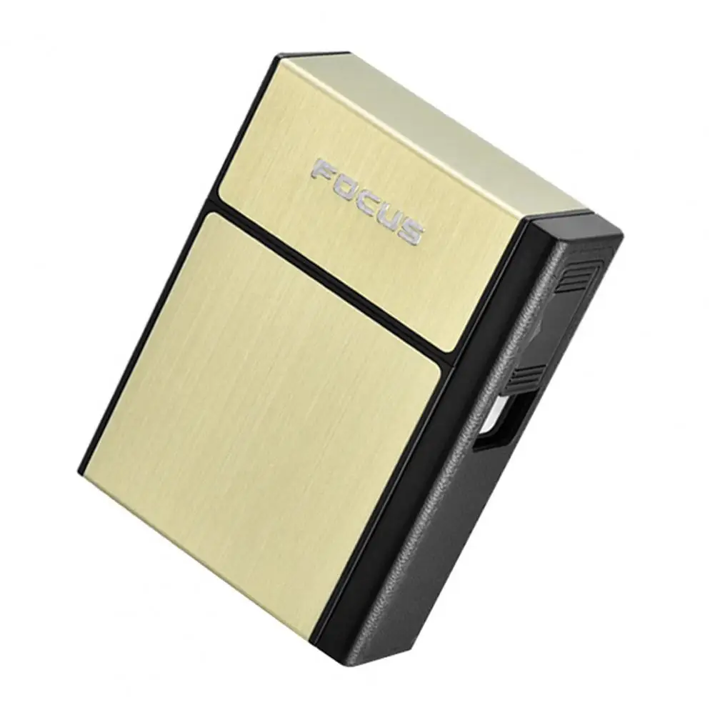 Kerosene Lighter Bbq Lighter Butane Gas Lighter Cigarette Lighter Electric Arc Igniter Cigarette Case Windproof USB Rechargeable Metal Tobacco Dispenser Box for 20 Cigarettes